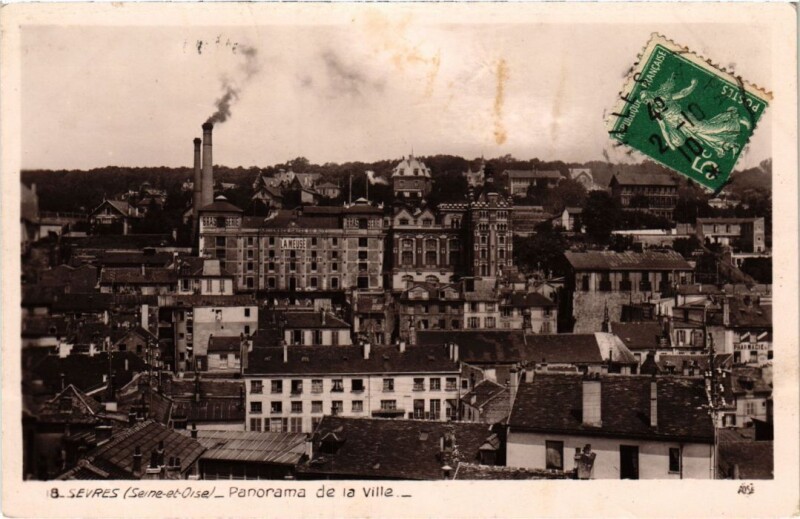 Carte postale ancienne Sevres panorama de la ville