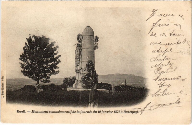 Carte postale ancienne Rueil Monument la Bataille de Buzenval