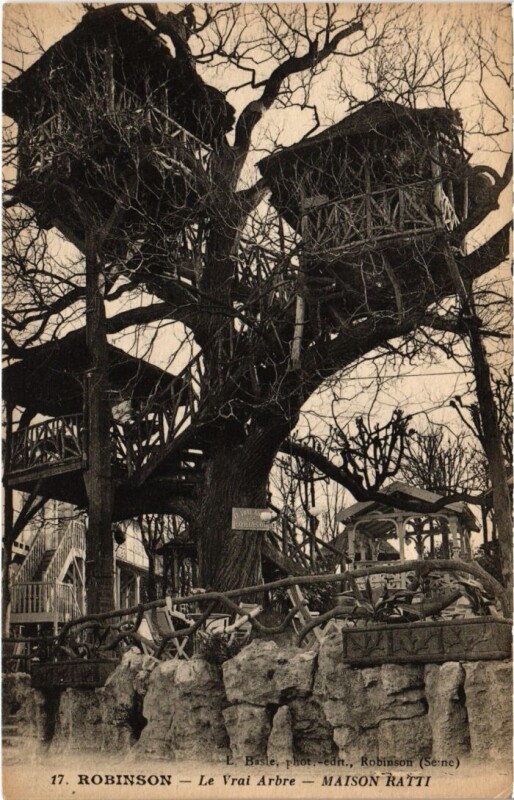 Carte postale ancienne Robinson Le Vrai Arbre Maison Ratti