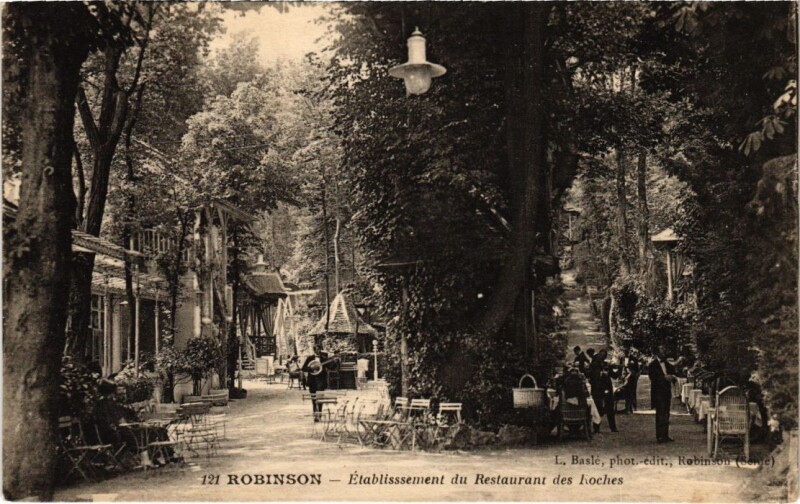 Carte postale ancienne Robinson Etablissement du Restaurant des Roches