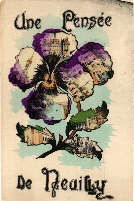 Carte postale ancienne Neuilly souvenir
