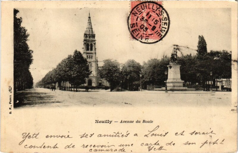 Carte postale ancienne Neuilly Avenue du Roule