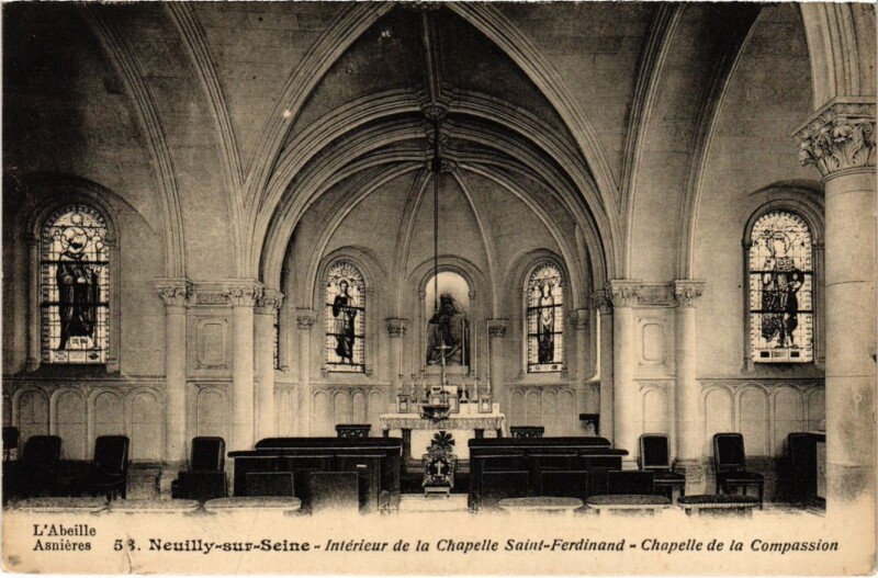 Carte postale ancienne Intérieur de la Chapelle Saint-Ferdinand - Chapelle de la Compassion à Paris 17e