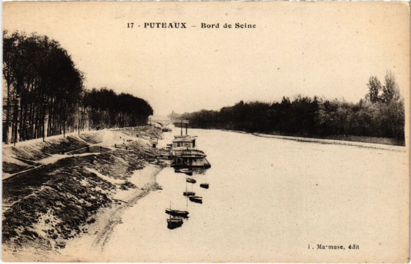Carte postale ancienne Puteaux Bords de Seine à Puteaux