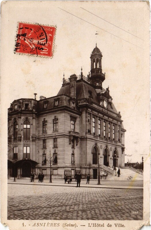 Carte postale ancienne Asnieres Hotel de Ville