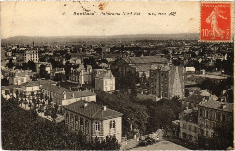 Carte postale ancienne Asnieres panorama