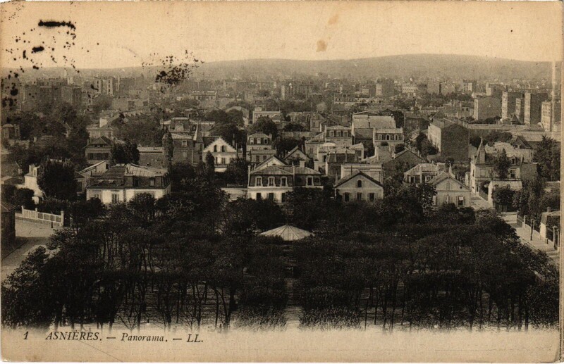 Carte postale ancienne Asnieres panorama