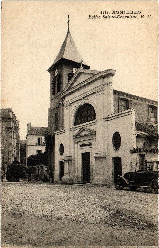 Carte postale ancienne Asnieres Eglise Sainte-Genevieve