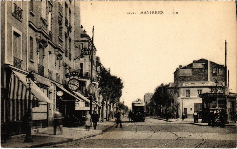 Carte postale ancienne Asnieres une rue