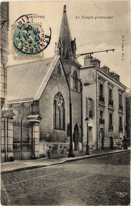 Carte postale ancienne Asnieres Le Temple protestant