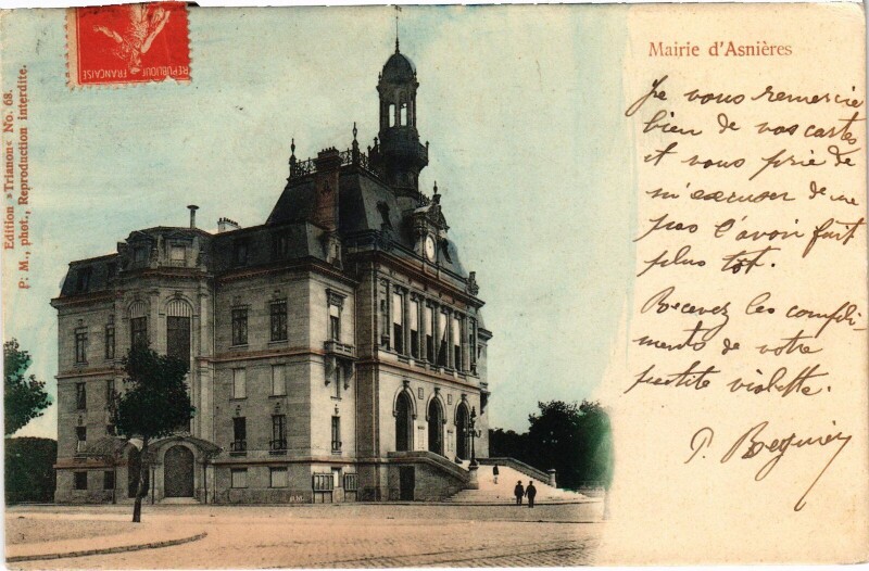 Carte postale ancienne Asnieres La Mairie