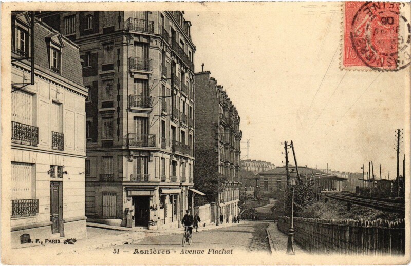 Carte postale ancienne Asnieres Avenue Flachat