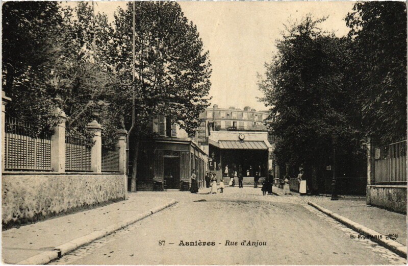 Carte postale ancienne Asnieres Rue d'Anjou