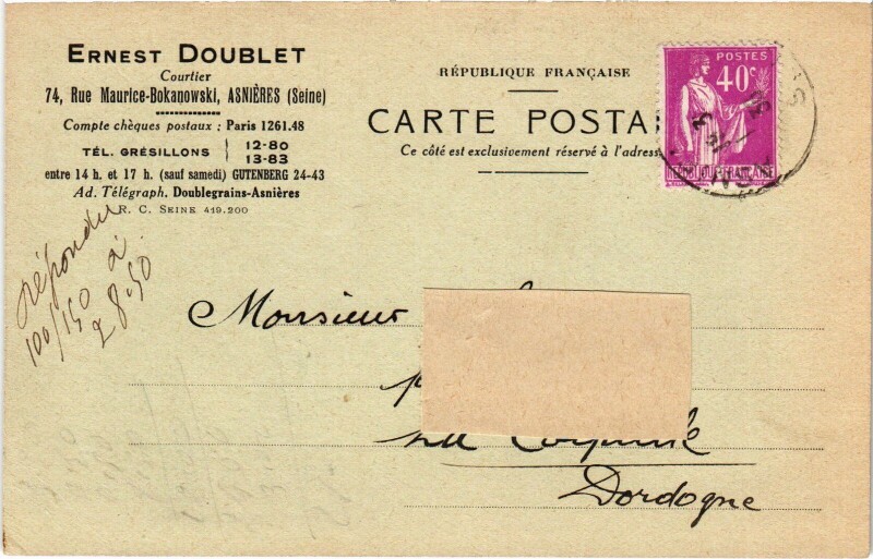 Carte postale ancienne Asnieres
