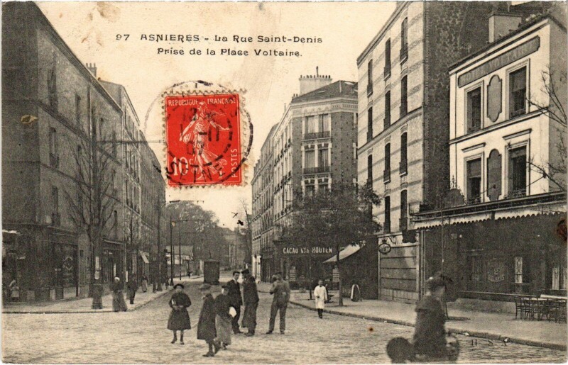 Carte postale ancienne Asnieres Rue Saint-Denis
