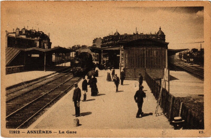 Carte postale ancienne Asnieres La Gare