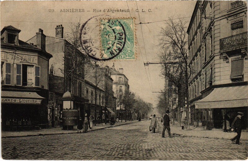 Carte postale ancienne Asnieres Rue d'Argenteuil