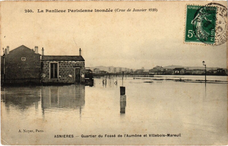 Carte postale ancienne Asnieres Quartier du Fosse de l'Aumone