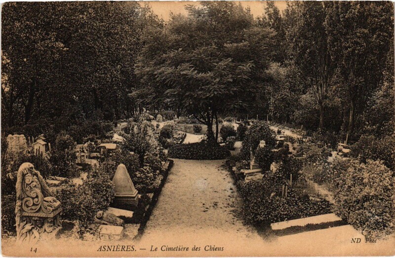 Carte postale ancienne Asnieres Cimetiere des Chiens
