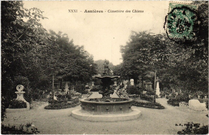 Carte postale ancienne Asnieres Cimetiere des Chiens