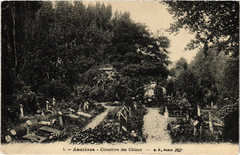 Carte postale ancienne Asnieres Cimetiere des Chiens