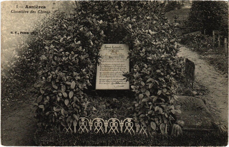 Carte postale ancienne Asnieres Cimetiere des Chiens