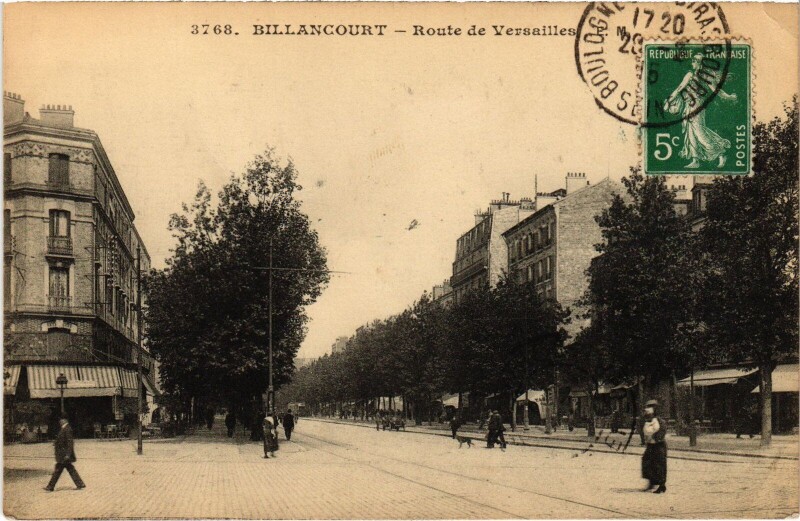 Carte postale ancienne Boulogne Route de Versailles