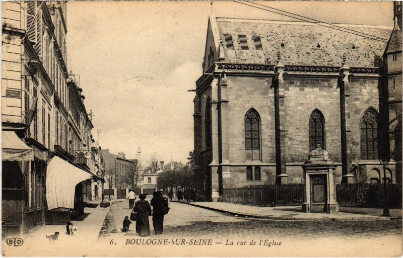 Carte postale ancienne Boulogne Rue de l'Eglise