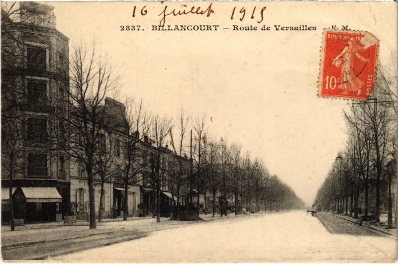 Carte postale ancienne Boulogne Route de Versailles