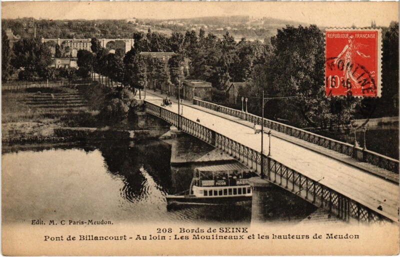 Carte postale ancienne Boulogne Pont de Billancourt