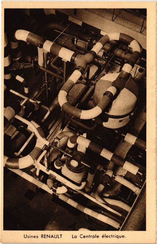 Carte postale ancienne Boulogne usines Renault La Centrale electrique