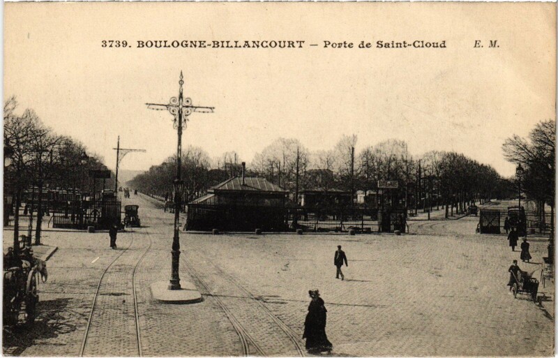 Carte postale ancienne Boulogne-Billancourt - Porte de Saint-Cloud à Paris 16e