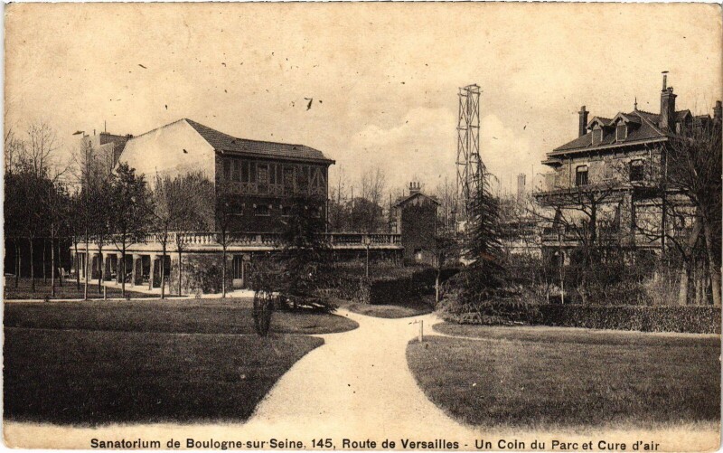 Carte postale ancienne Boulogne Sanatorium un coin du Parc