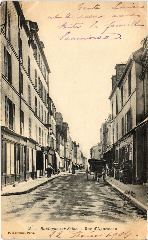 Carte postale ancienne Boulogne Rue d'Aguesseau