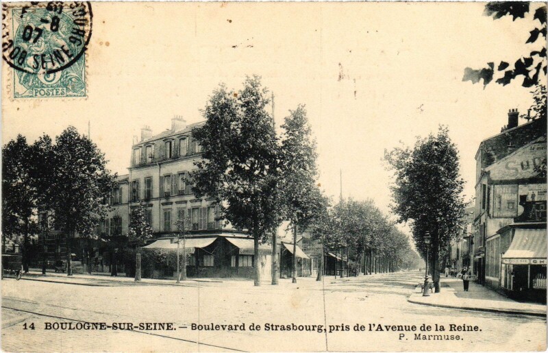 Carte postale ancienne Boulogne Boulevard de Strasbourg