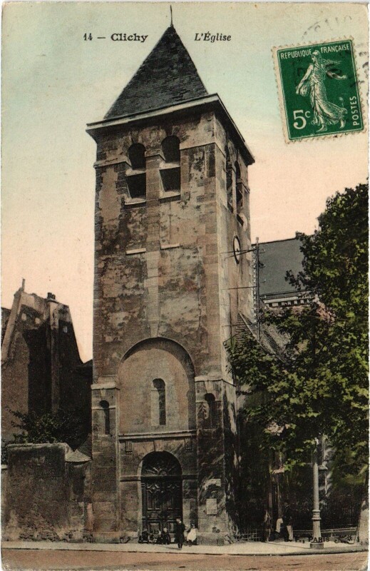 Carte postale ancienne L'Eglise à Clichy