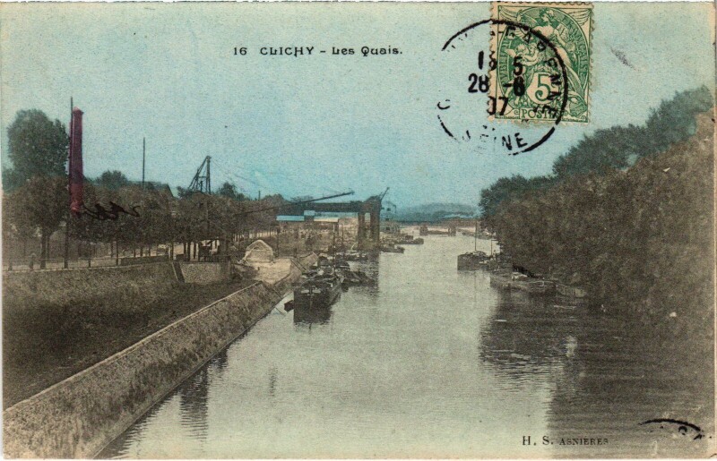Carte postale ancienne Les Quais à Clichy