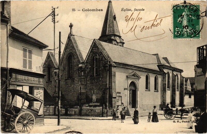 Carte postale ancienne Colombes Eglise à Colombes