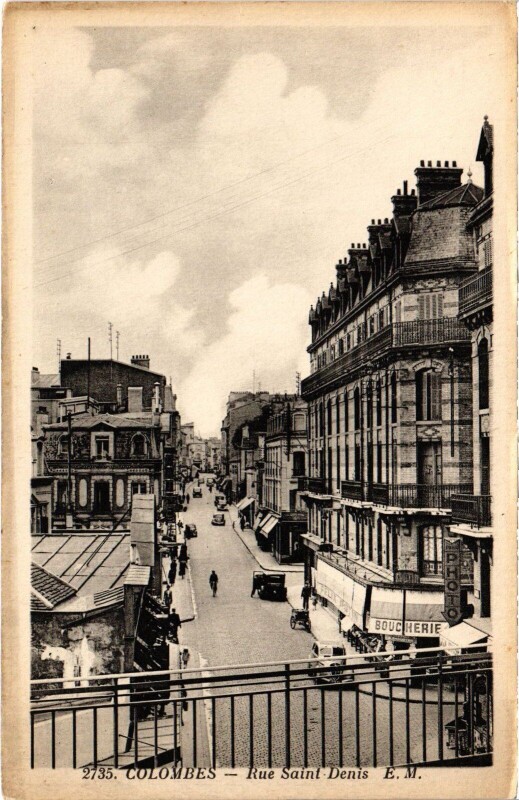 Carte postale ancienne Colombes Rue Saint-Denis à Colombes