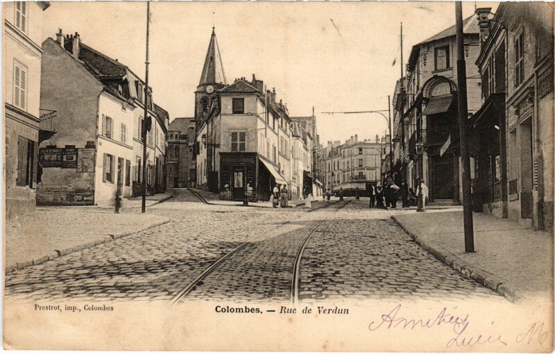 Carte postale ancienne Colombes Rue de Verdun à Colombes