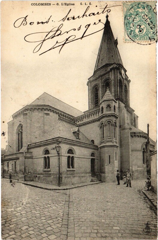 Carte postale ancienne Colombes Eglise à Colombes
