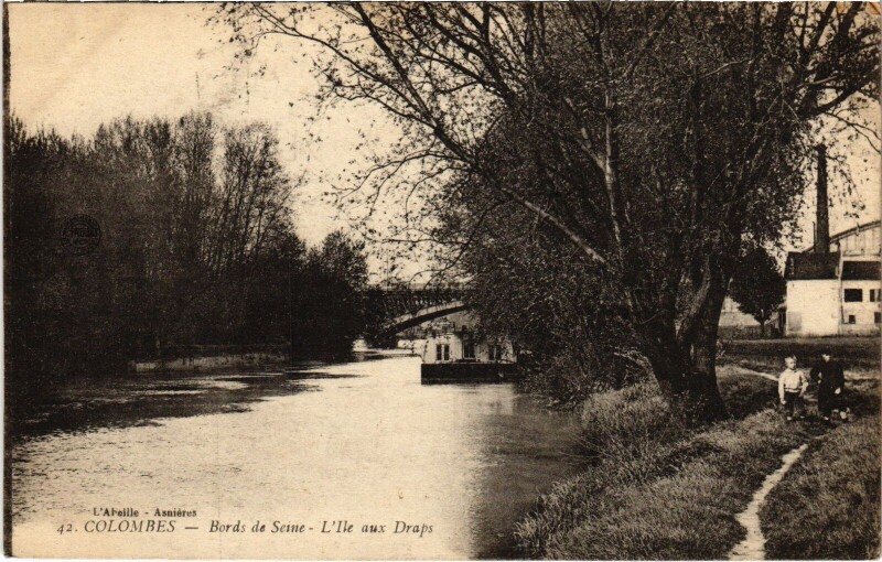 Carte postale ancienne Colombes Ile aux Draps à Colombes
