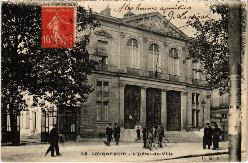 Carte postale ancienne Courbevoie Hotel de Ville à Courbevoie