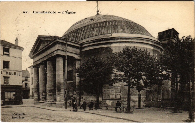Carte postale ancienne Courbevoie Eglise à Courbevoie