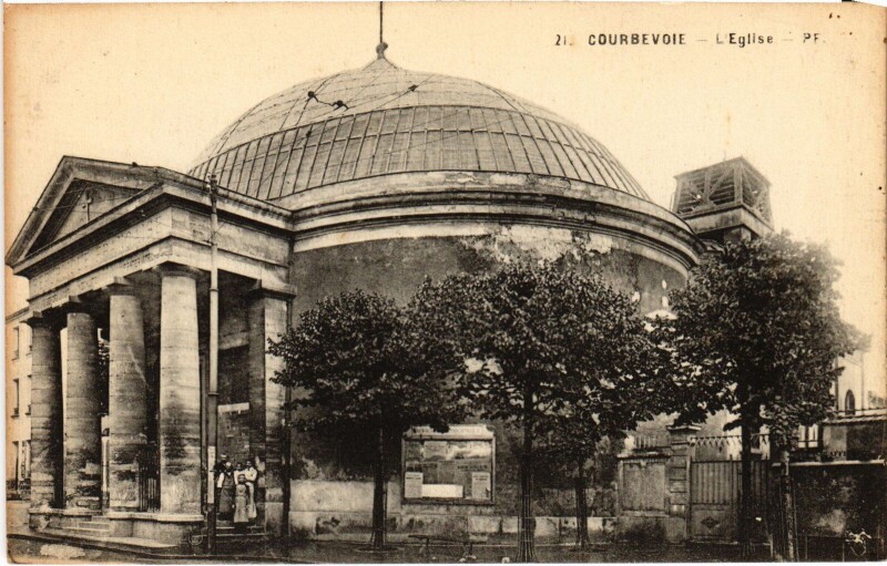 Carte postale ancienne Courbevoie Eglise à Courbevoie