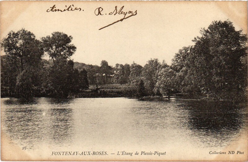 Carte postale ancienne Fontenay aux Roses Etang de Plessis Piquet à Fontenay-aux-Roses