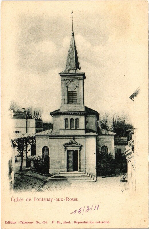 Carte postale ancienne Fontenay aux Roses Eglise à Fontenay-aux-Roses