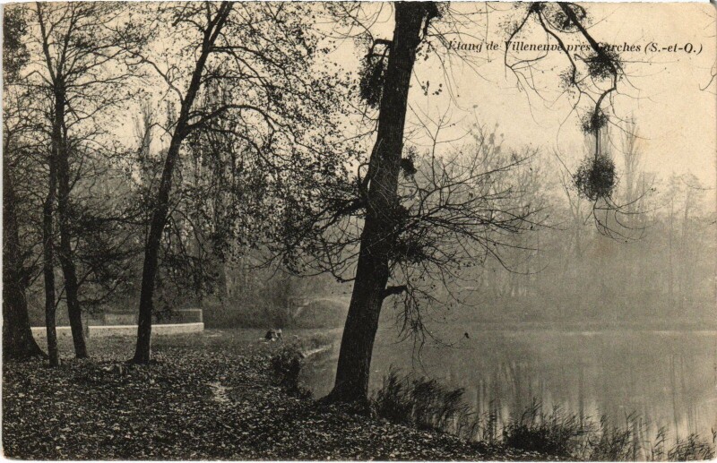 Carte postale ancienne Garches Etang de Villeneuve à Garches
