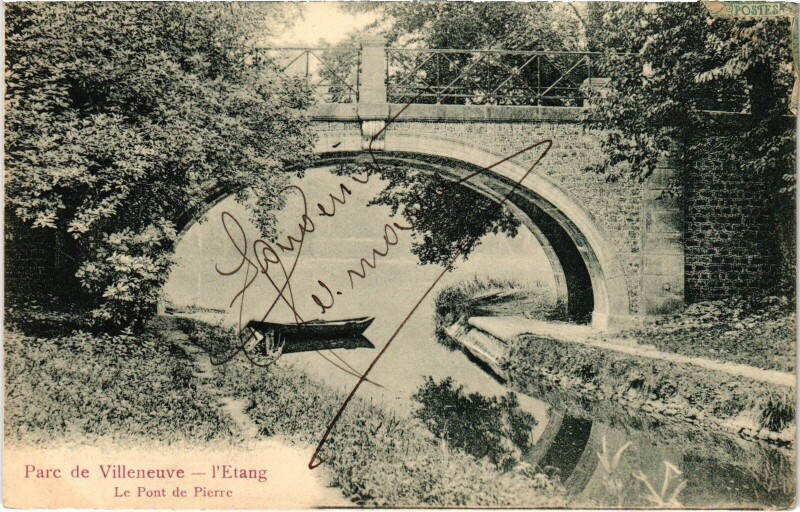Carte postale ancienne Garches Parc de Villeneuve Le Pont à Garches