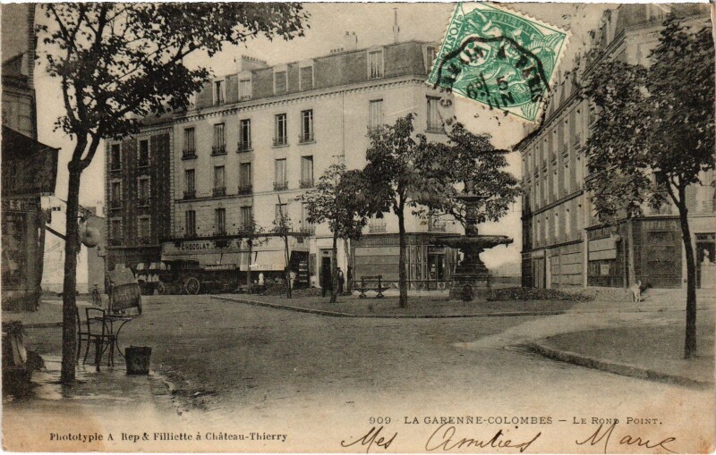 Carte postale ancienne La Garenne Colombes Le Rond Point à Colombes